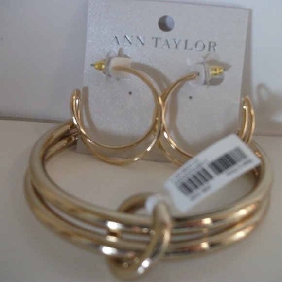 Banana Republic  Equestrian Heritage Double Brass Bangle Set  NWT $62 Shiny Gold - Picture 4 of 5
